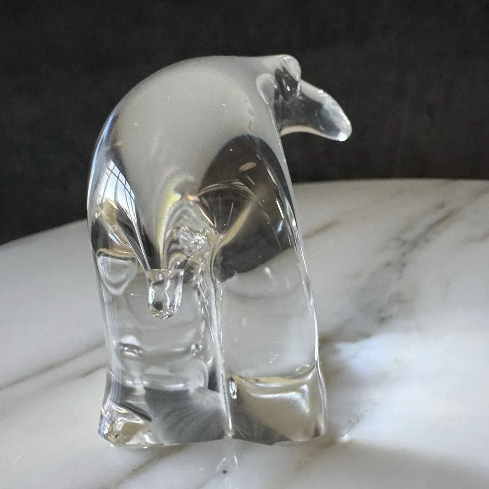 Glass Polar Bear Vintage Swedish Hand Made Glass Sculpture